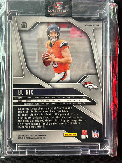 2024 Panini Prizm Bo Nix Silver Rookie RC #309 Broncos