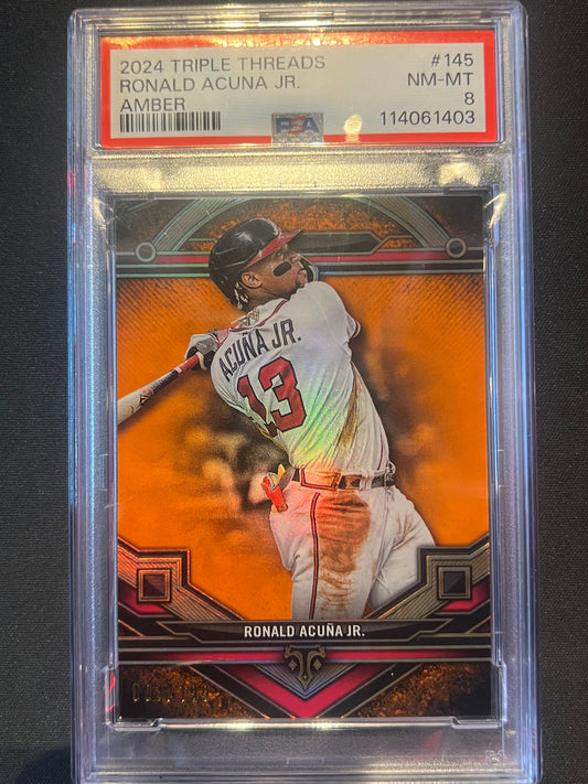 2024 Topps Triple Threads - Ronald Acuna Jr. #145 Amber /199 PSA 8