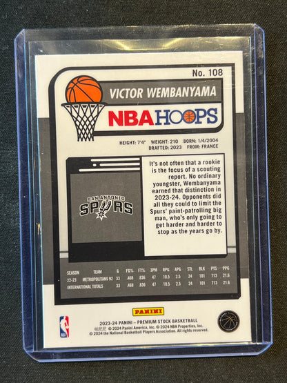 2023-24 Panini NBA HOOPS Premium Stock Victor Wembanyama #108 (RC)