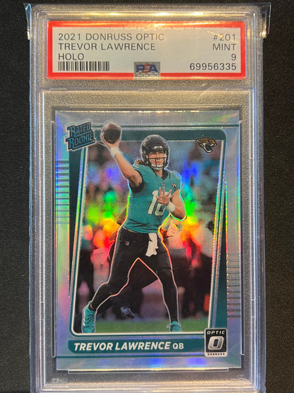 2021 Panini Donruss Optic - Rated Rookie Trevor Lawrence #201 Holo Prizm (RC) PSA 9