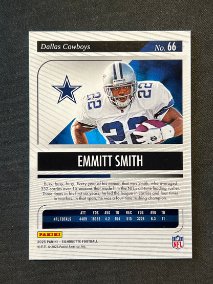 2025 Panini Silhouette Emmitt Smith /75 Red Parallel Dallas Cowboys #66
