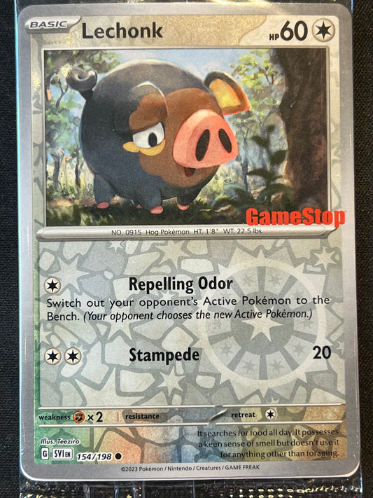 Lechonk - 154/198 (GameStop Promo) Reverse Holo Sealed NM Pokemon