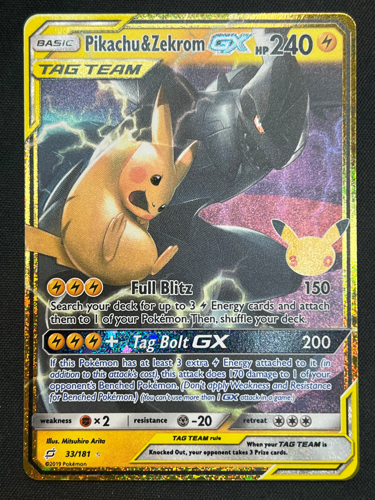 Pikachu & Zekrom GX - ME: 30th Celebration Classic Collection (30C) NM Pokemon