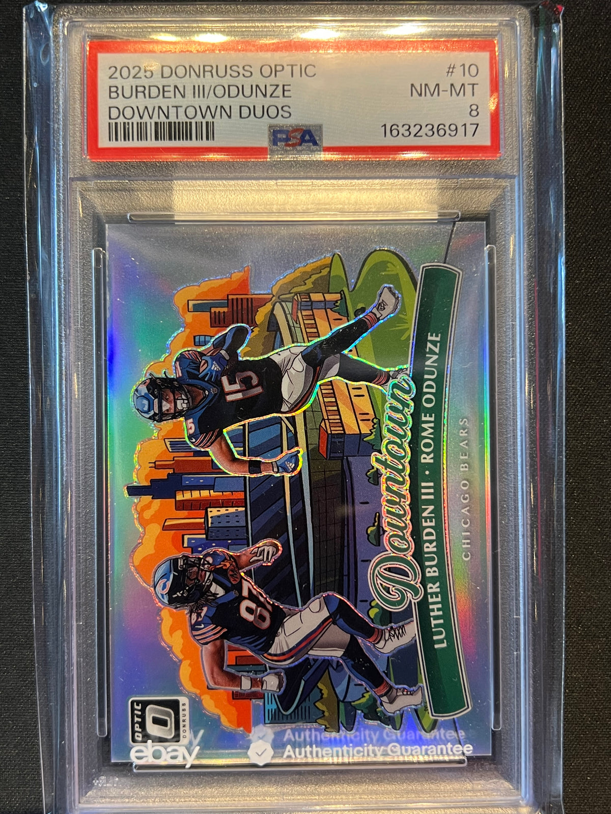 2025 Donruss Optic Luther Burden III Rome Odunze Downtown Duos RC #10 PSA 8