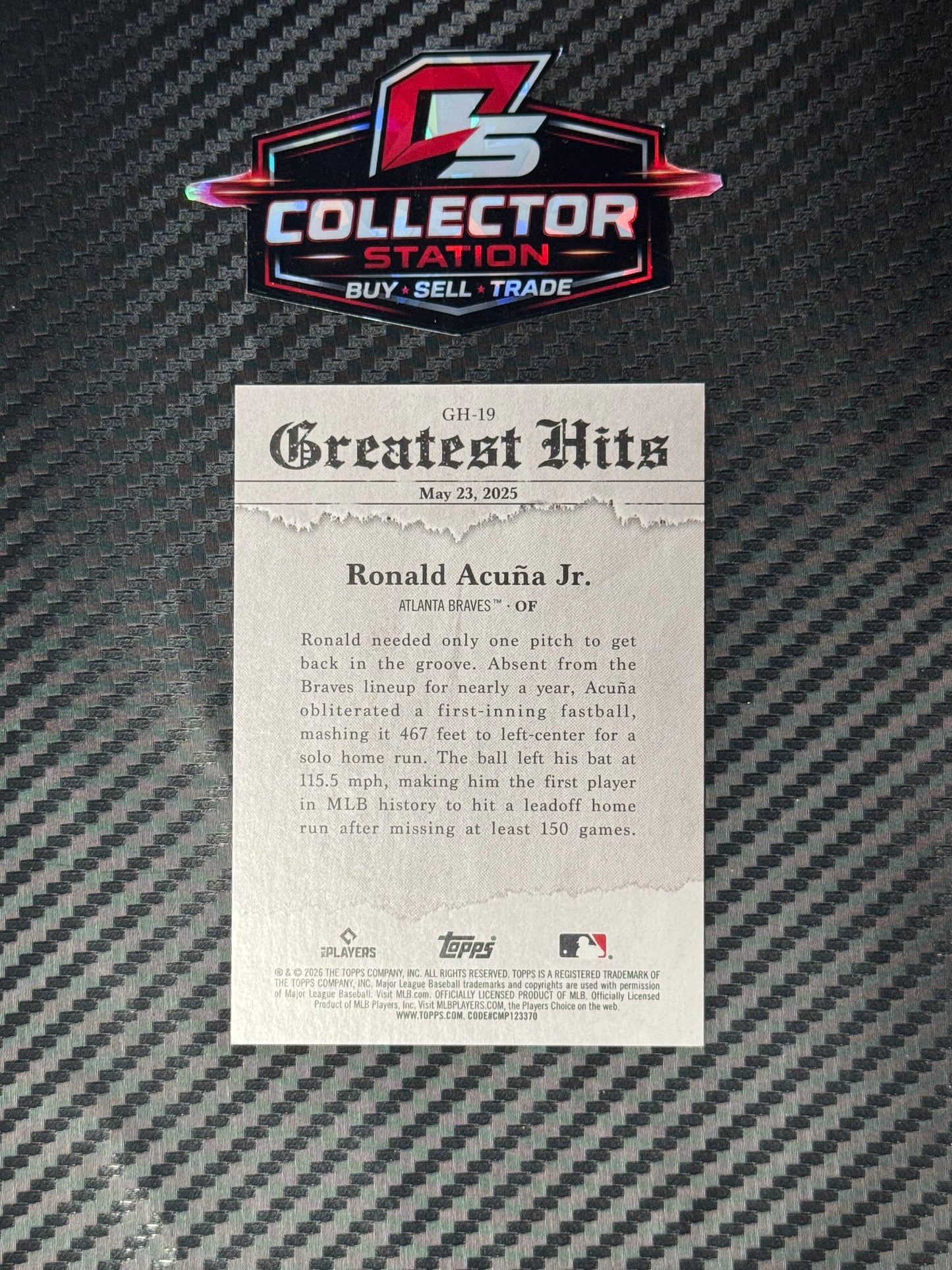 Topps Series 1 2026 Greatest Hits Ronald Acuna Jr Orange /25 #GH-19