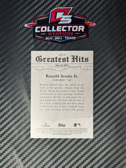 Topps Series 1 2026 Greatest Hits Ronald Acuna Jr Orange /25 #GH-19