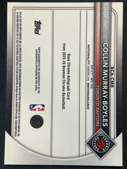2025-26 Bowman Chrome Collin Murray-Boyles True Orange Auto RC /25 #BCA-CMB