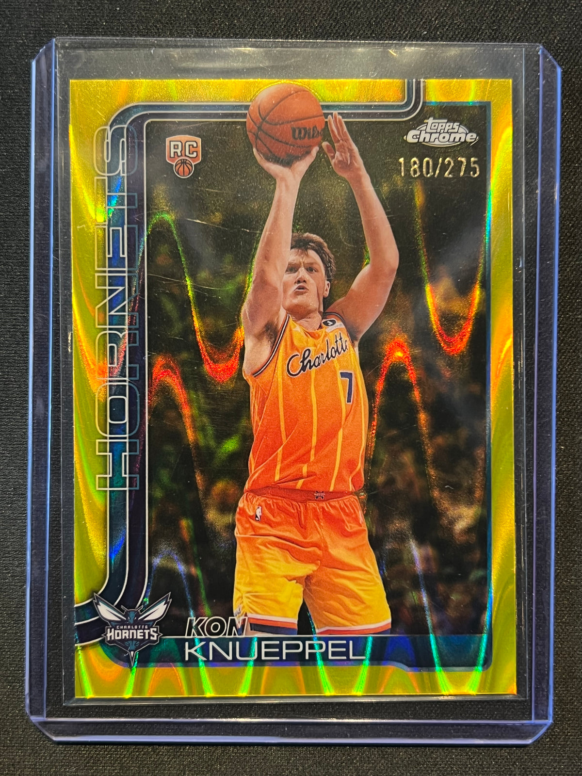 2025-26 Topps Chrome Update Kon Knueppel RC  Yellow Raywave Refractor /275