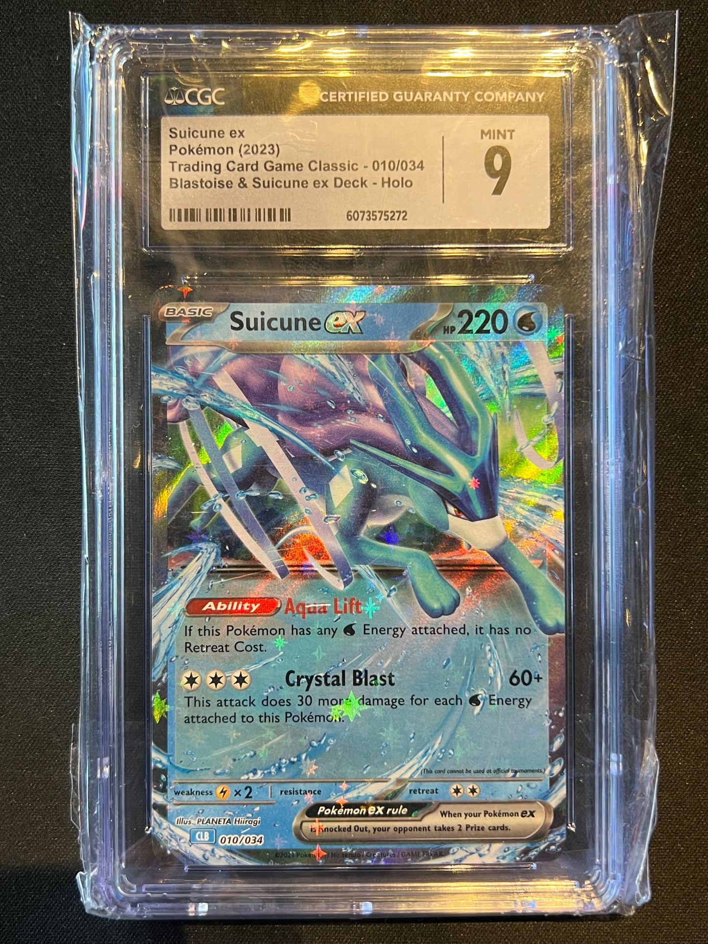 Pokemon TCG Suicune ex 010/034 Classic Collection Holo CGC 9