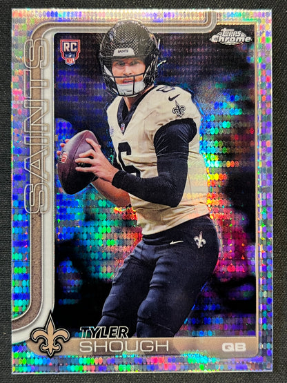 2025 Topps Chrome Rookie Tyler Shough #398 Saints Pulsar Refractor