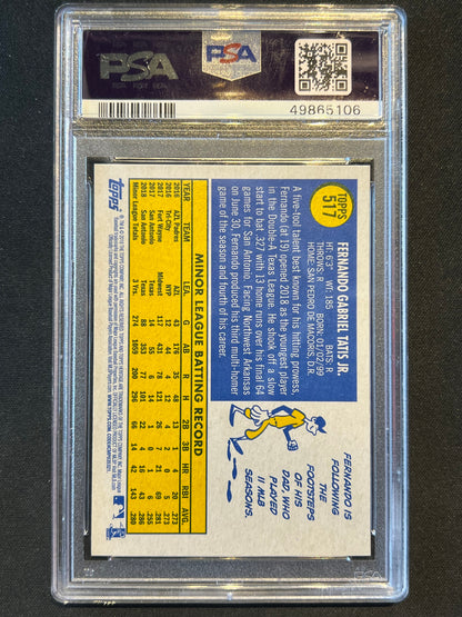 2019 Topps Heritage Fernando Tatis Jr. Rookie RC #517 PSA 10 Gem Mint Padres