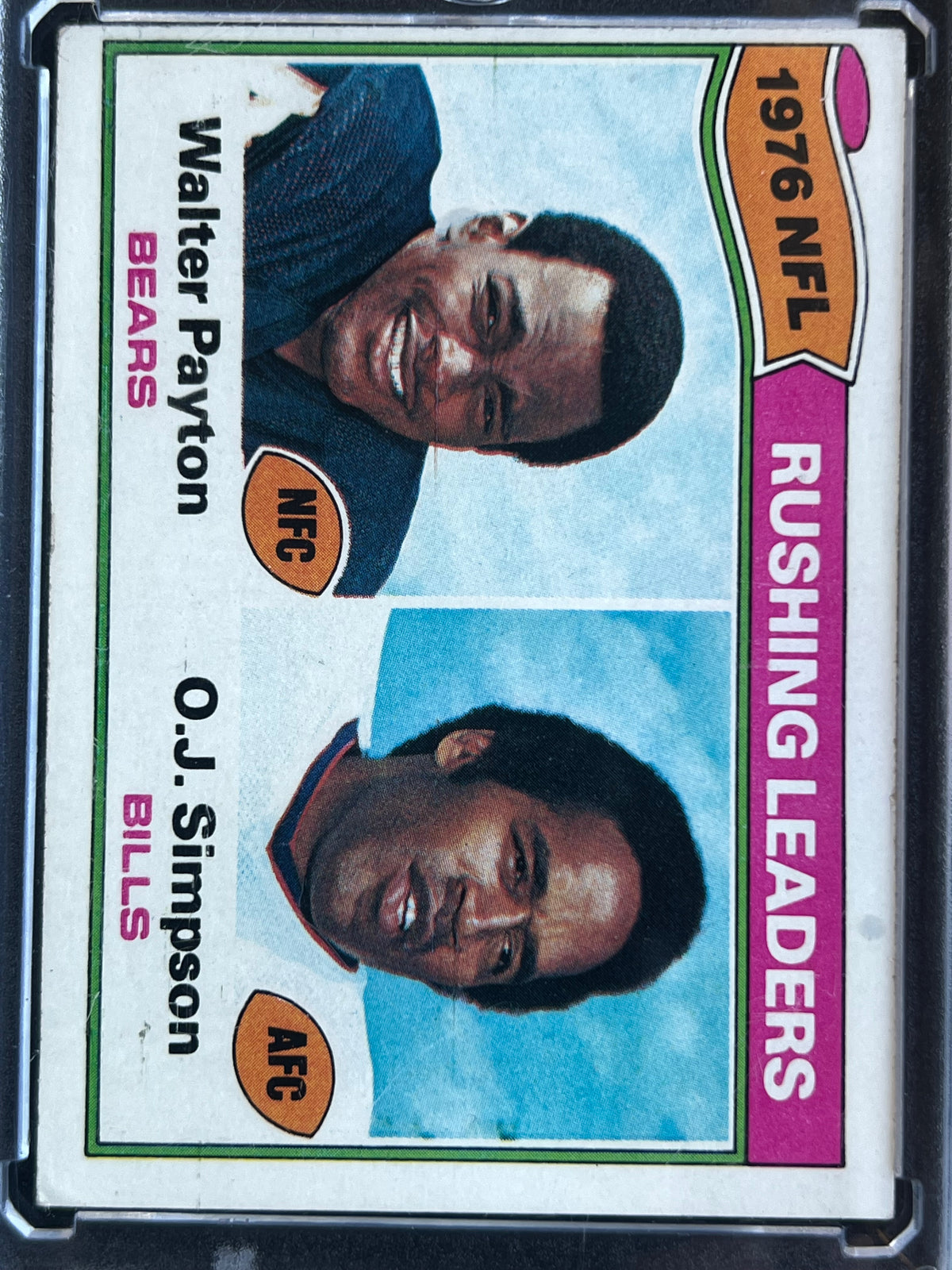 1977 Topps #3 Walter Payton / O.J. Simpson Chicago Bears, Buffalo Bills