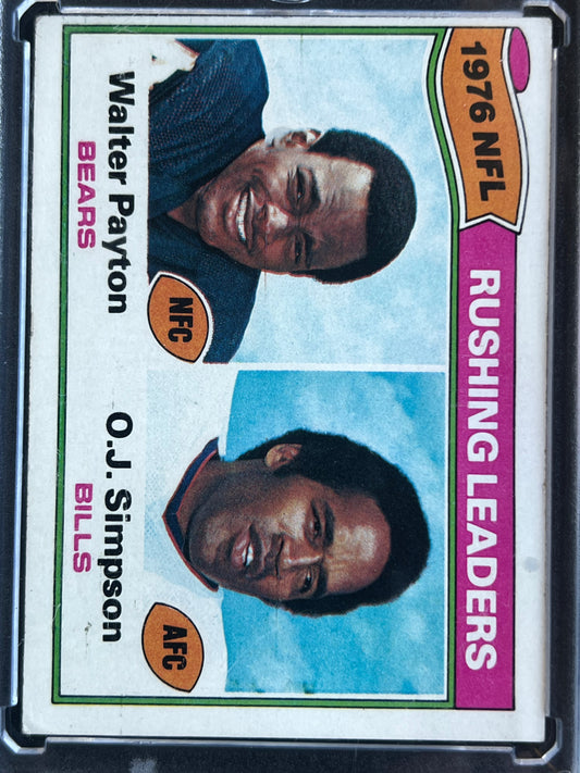 1977 Topps #3 Walter Payton / O.J. Simpson Chicago Bears, Buffalo Bills