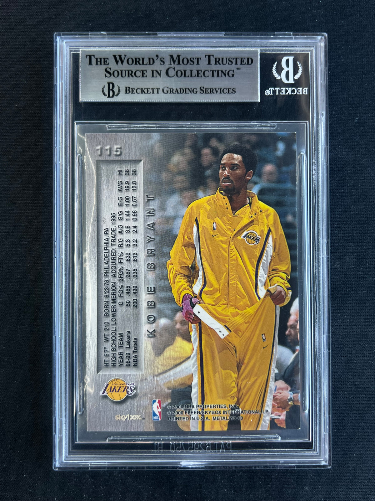 1999-00 Skybox Metal Kobe Bryant #115 Lakers BGS 9