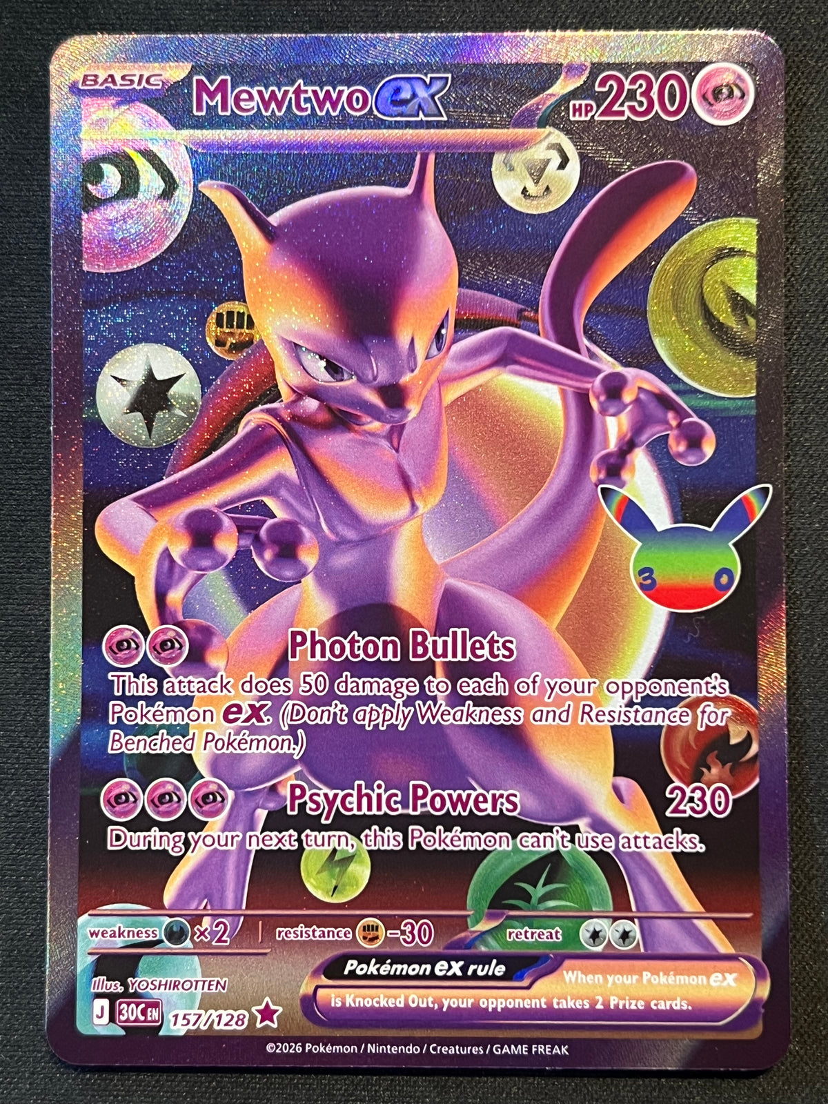 Mewtwo ex - 157/128 - ME: 30th Celebration (30C) NM Pokemon