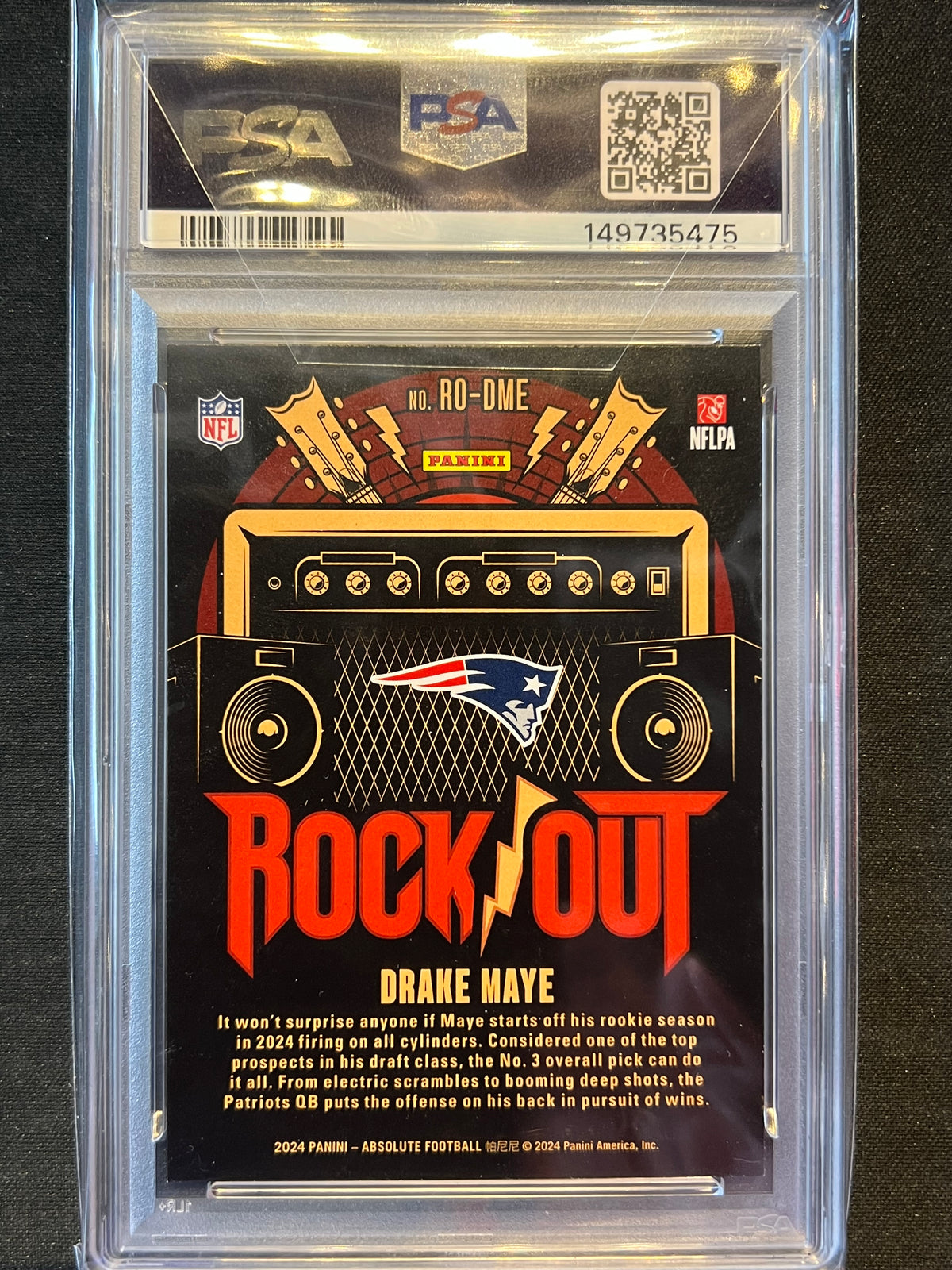 2024 Panini Absolute Rock Out #RODME Drake Maye PSA 8