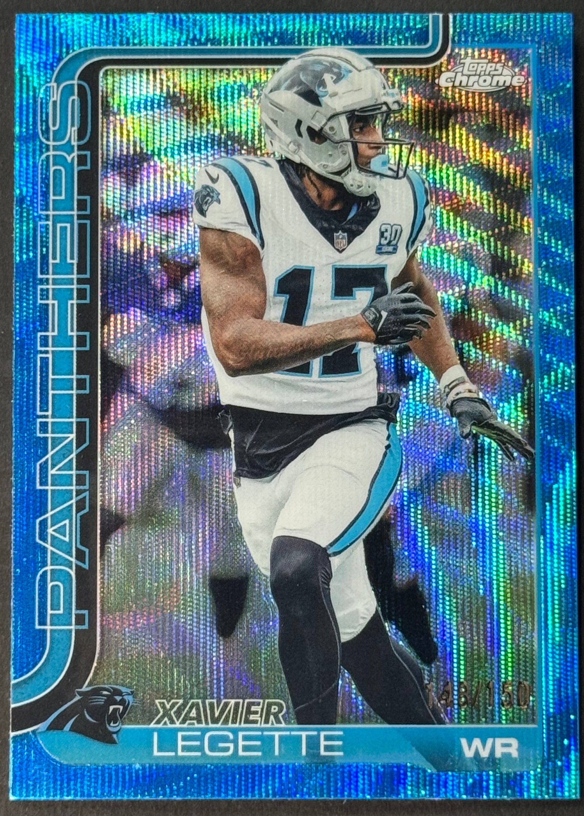 2025 Topps Chrome Xavier Legette Blue Wave Refractor /150 #38 — Collector Station, Easley SC.