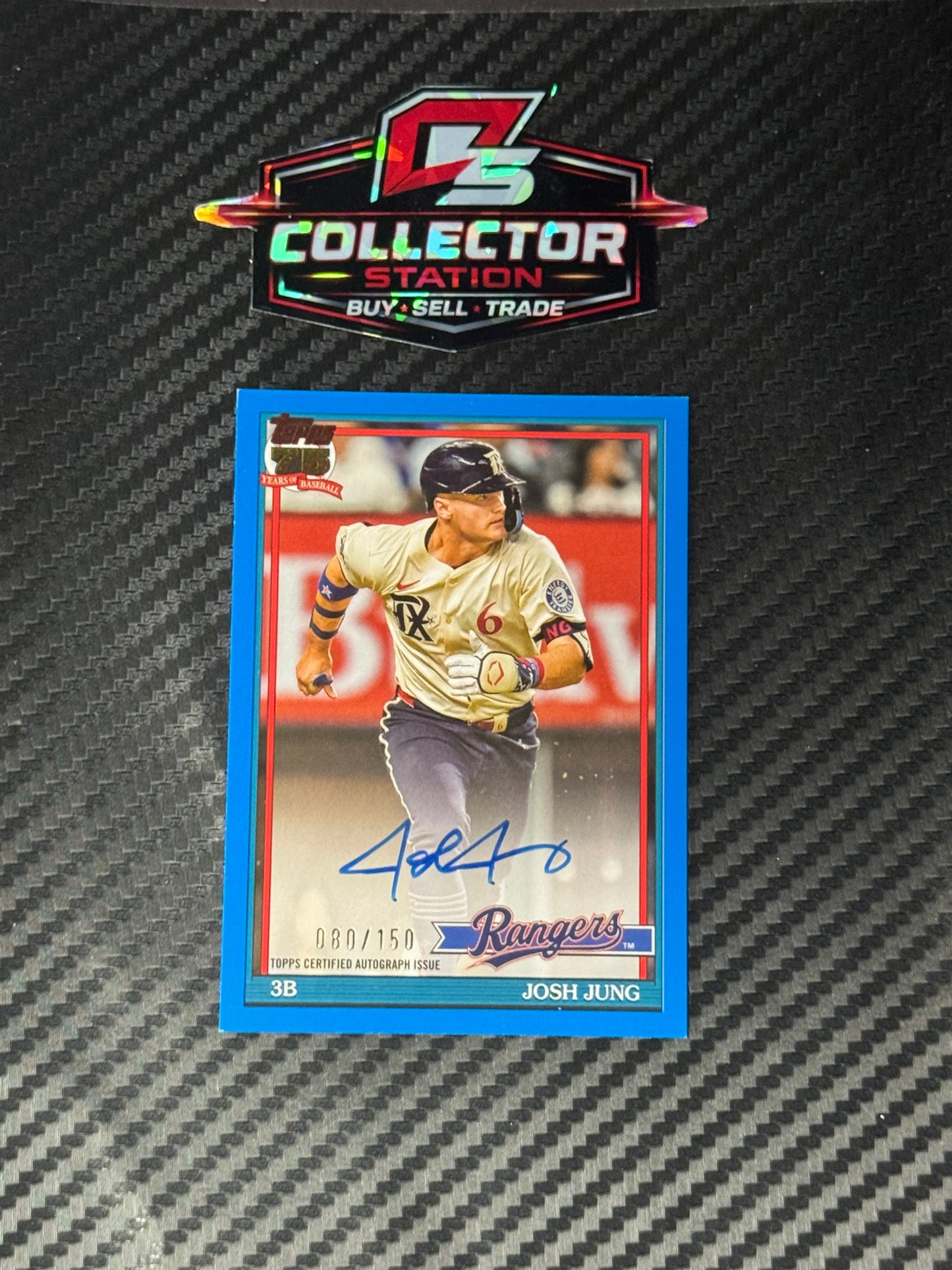 Topps 2026 Series 1 Josh Jung Rangers Blue Auto 1991 Insert #91A-JJU /150