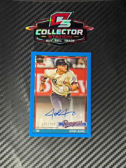 Topps 2026 Series 1 Josh Jung Rangers Blue Auto 1991 Insert #91A-JJU /150