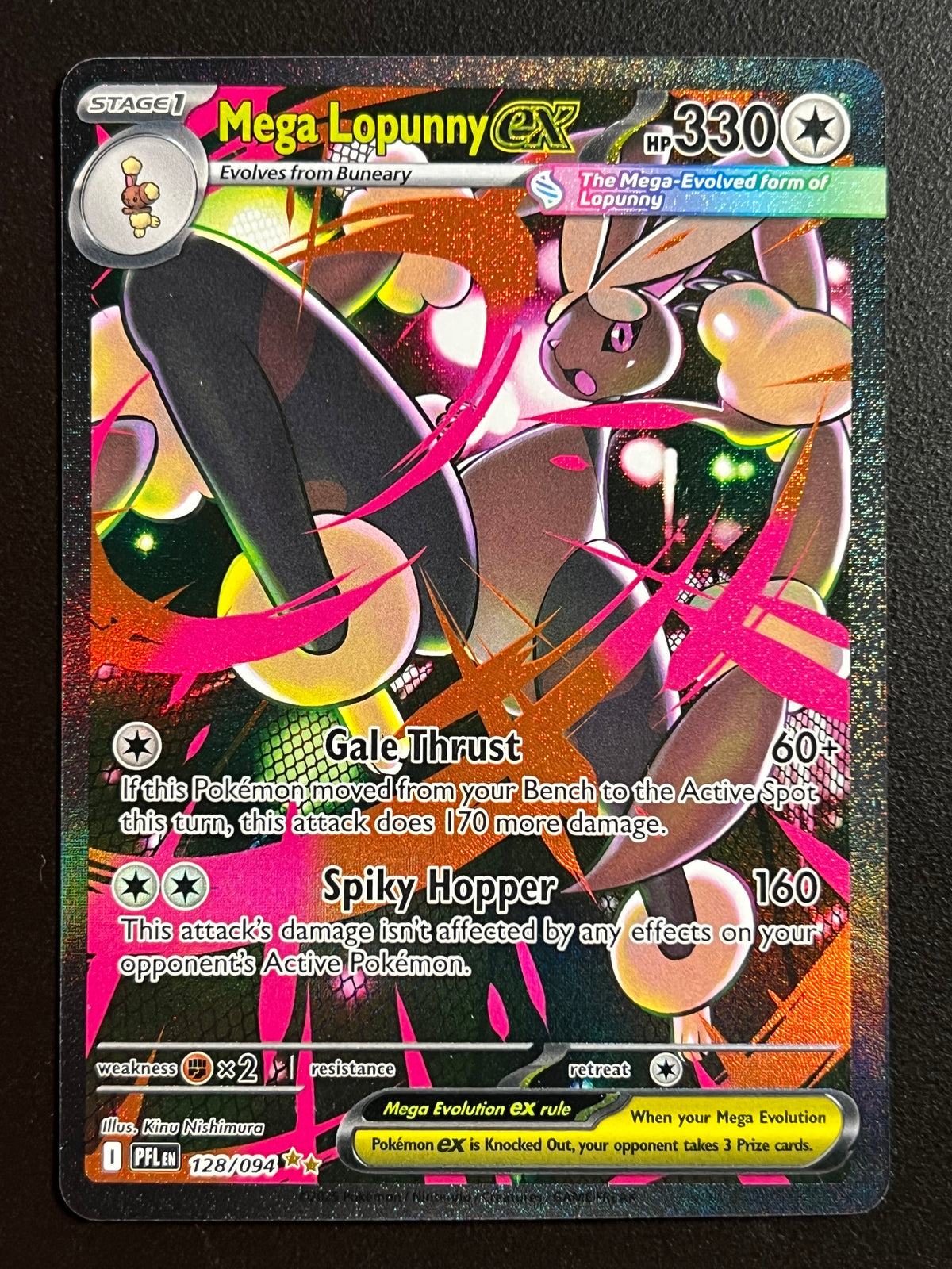 Mega Lopunny ex - 128/094 - ME02: Phantasmal Flames (PFL) NM Pokemon