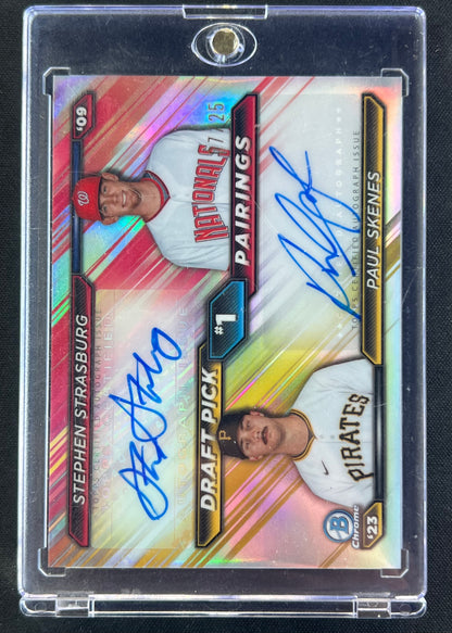 2026 Bowman Draft Pick Pairings Autographs Paul Skenes, Stephen Strasburg 7/25 #DPPA-SS