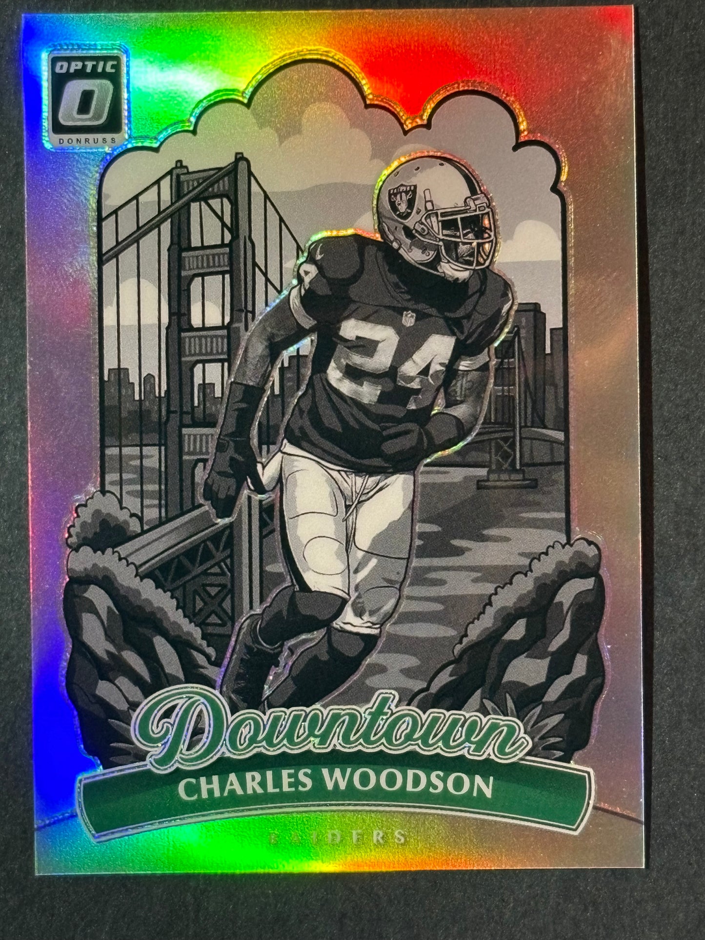 Panini 2025 Donruss Optic Downtown Prizm Charles Woodson Raiders #1