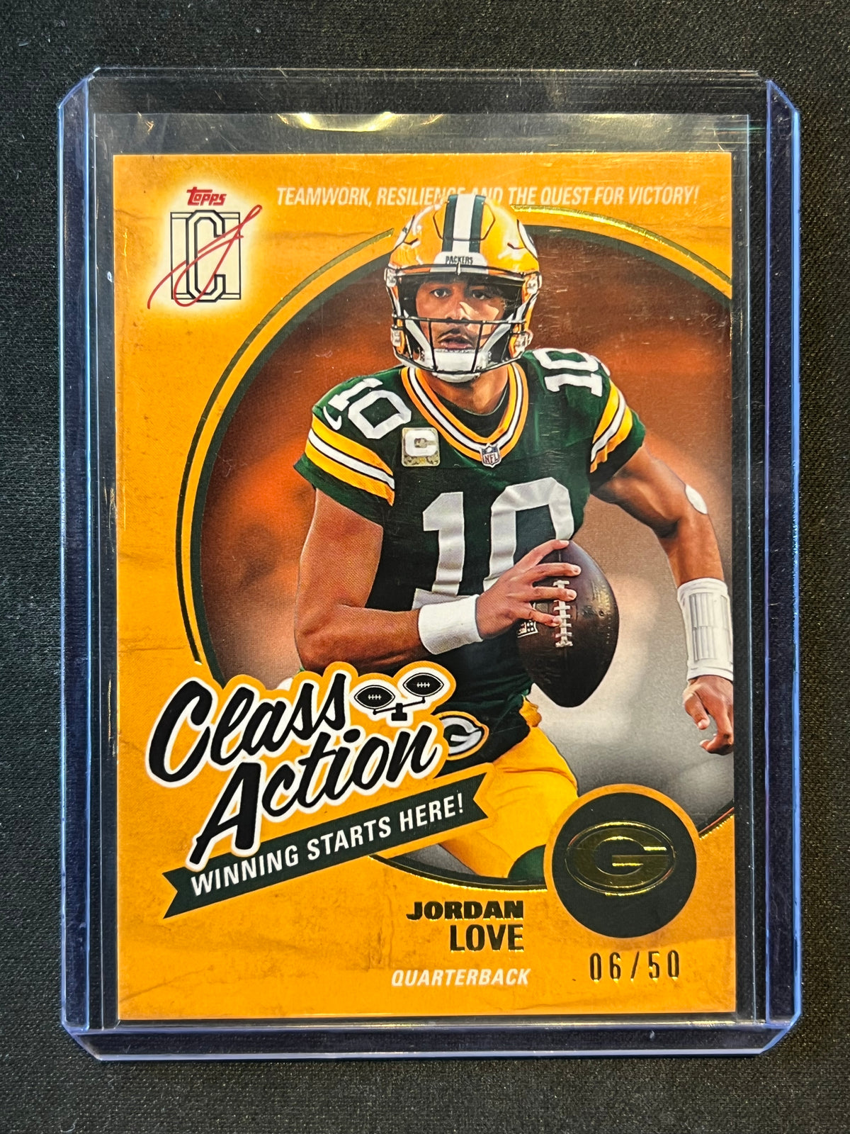 2025 Topps Signature Class #CA-12 Jordan Love Class Action 06/50 Color Match
