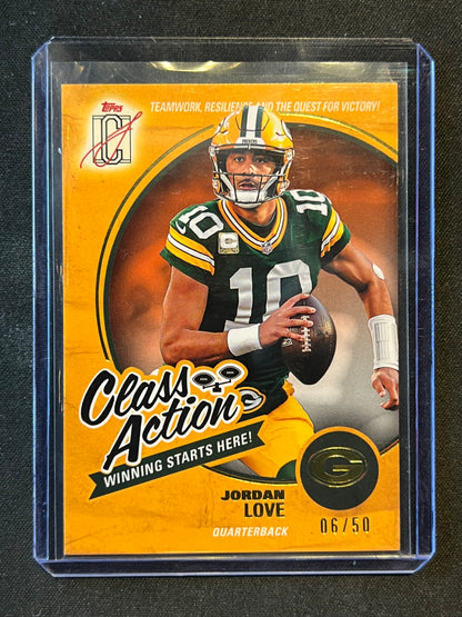 2025 Topps Signature Class #CA-12 Jordan Love Class Action 06/50 Color Match