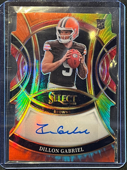 2025 Panini Select Dillon Gabriel Tie Dye Prizm Auto 5/25 NUMBER MATCH