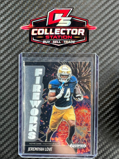 2025 Panini Prizm Black Jeremiyah Love Fireworks #NIL Notre Dame #10