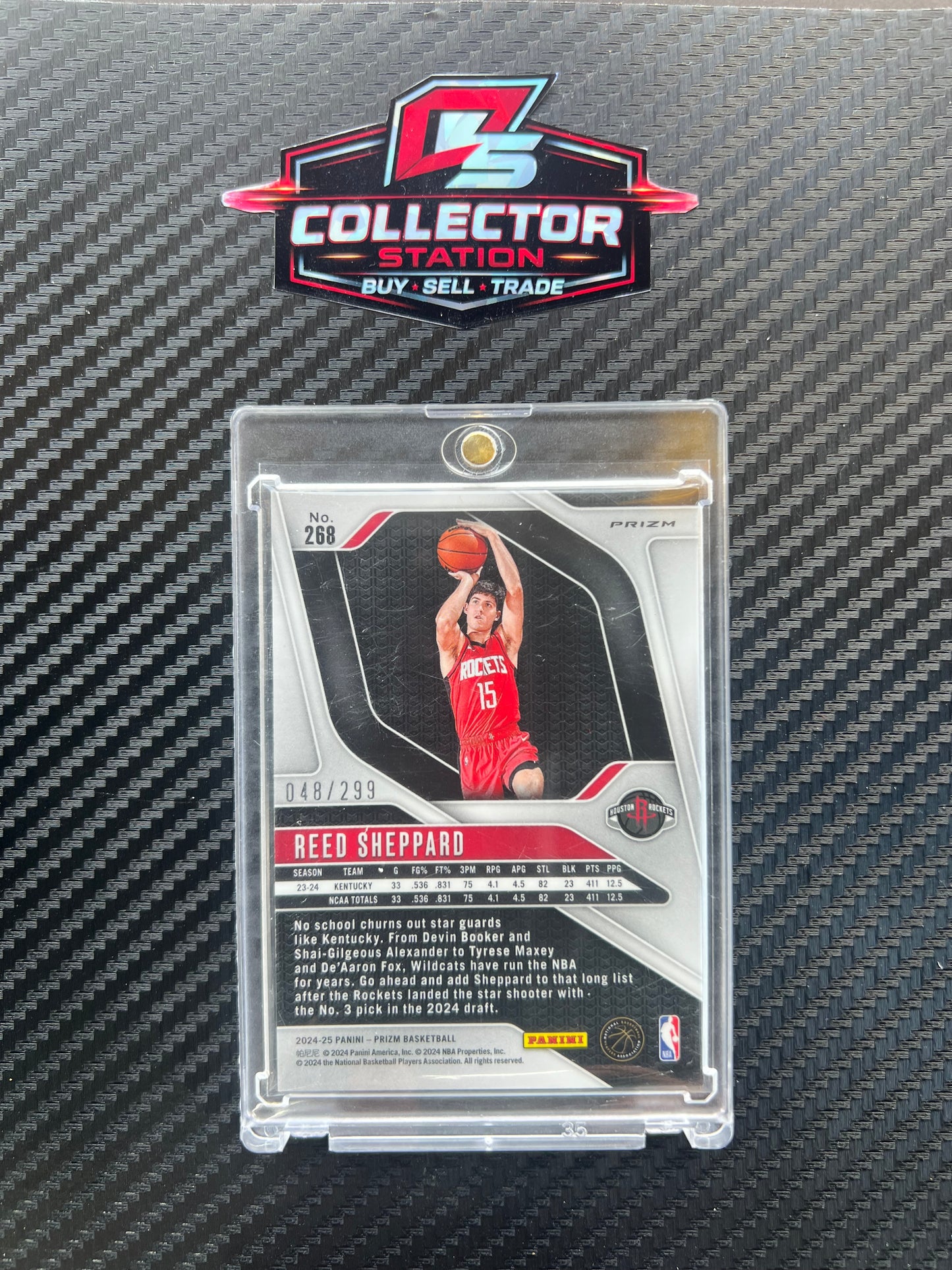 2024-25 Panini Prizm - Reed Sheppard #268 Red Seismic Prizm /299 (RC)
