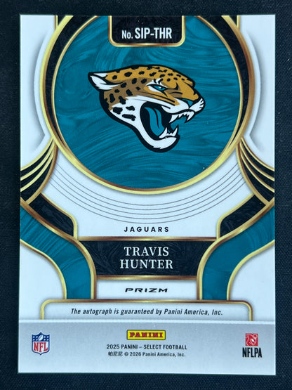 2025 Select Travis Hunter Silver Prizm Select Signatures Auto RC SIP-THR Jaguars