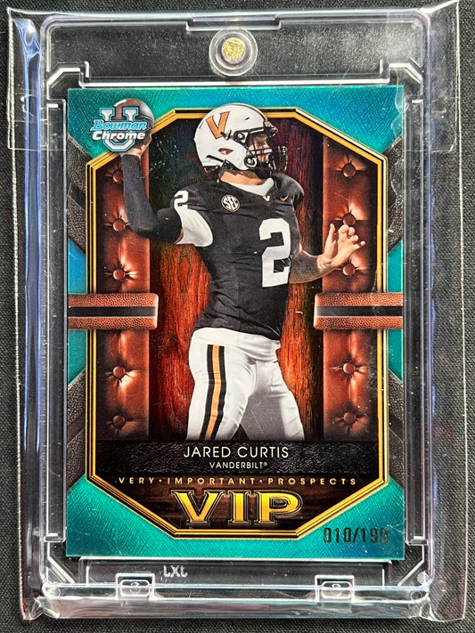 Topps 2026 Bowman Chrome U Jared Curtis VIP Teal /199  #VIP-15 Vanderbilt