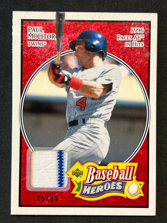 2005 Upper Deck Baseball Heroes Paul Molitor Red Memorabilia /99 #53