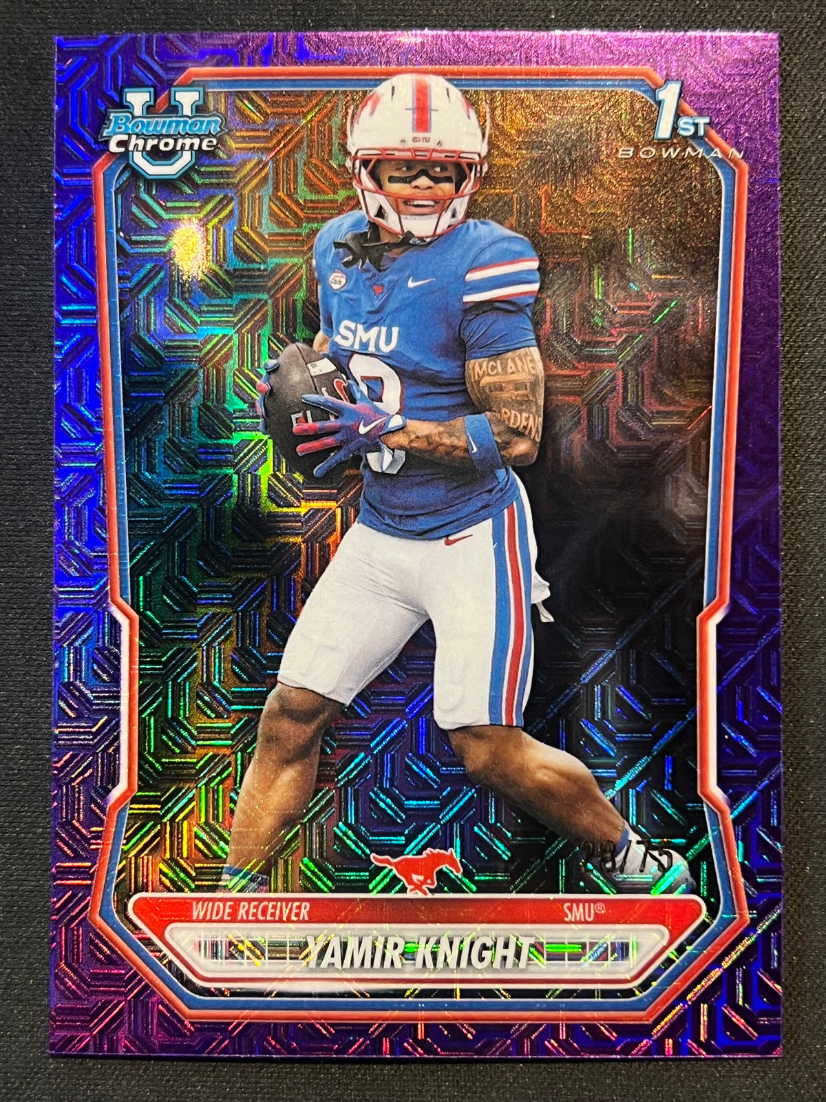 2026 Bowman Chrome U Yamir Knight 1st Bowman #BCP-140 Purple Mojo /75 SMU