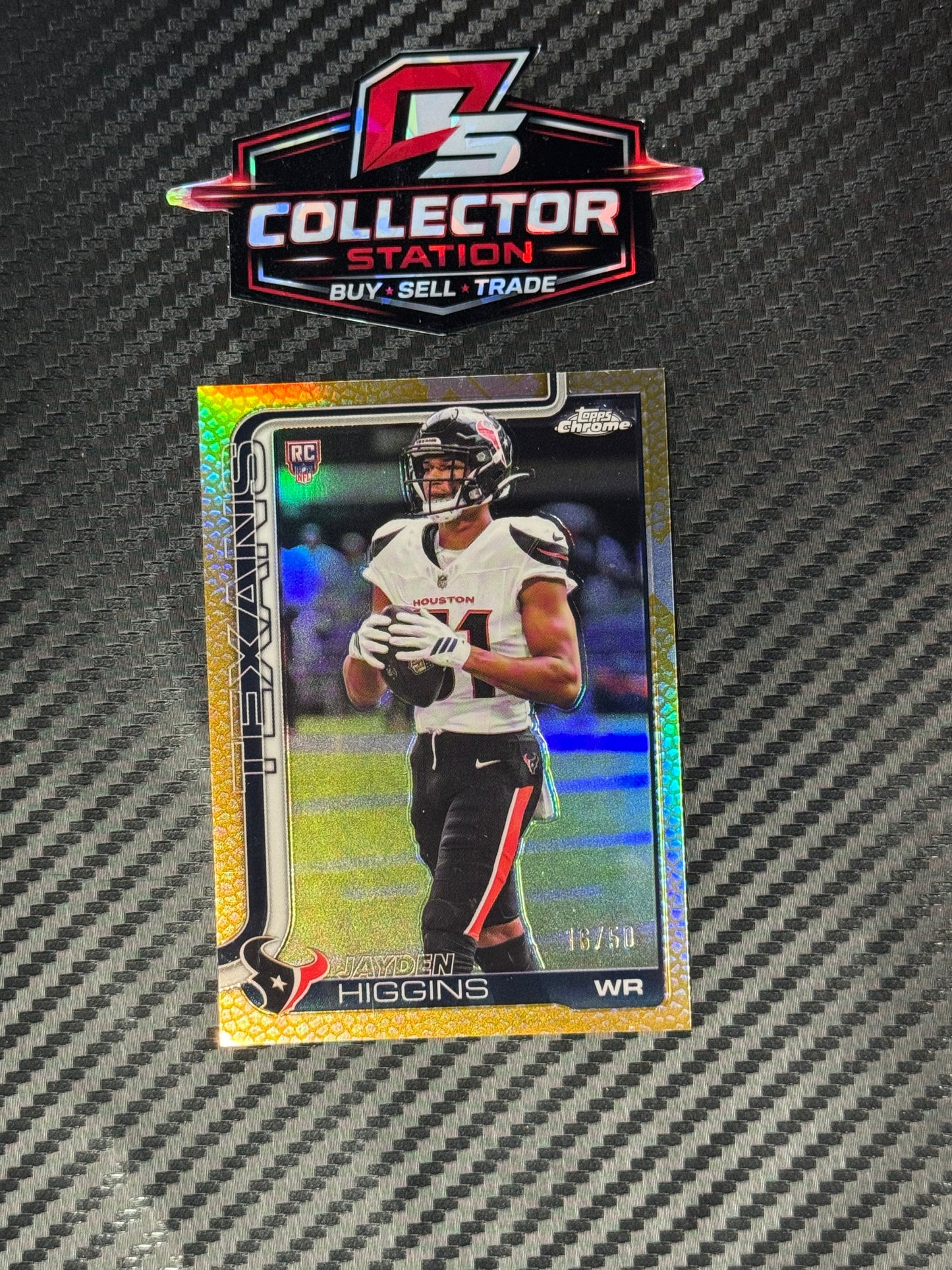 Topps Chrome Football 2025 Jayden Higgins Rookie Gold /50 #343
