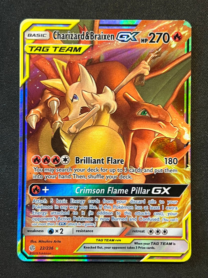 Charizard & Braixen GX - SM - Cosmic Eclipse (SM12) MP Pokemon