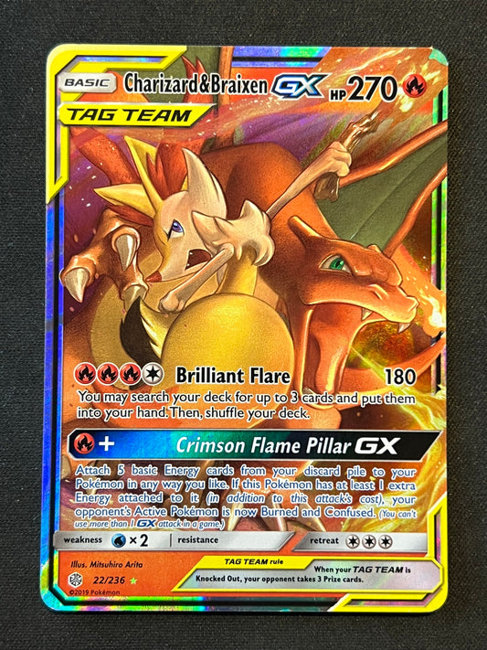 Charizard & Braixen GX - SM - Cosmic Eclipse (SM12) MP Pokemon