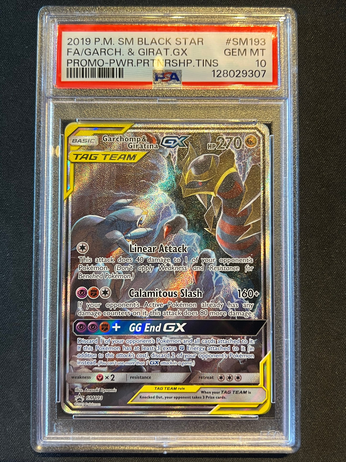 2019 Pokemon SM Black Star Promo #SM193 FA Garchomp & Giratina GX PSA 10 GEM MT