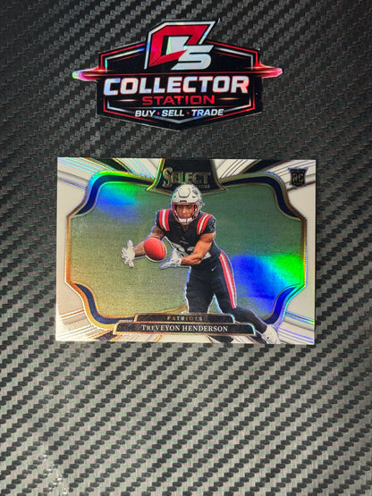 2025 Panini Select Treveyon Henderson White Prizm /35 Field Level #478 RC