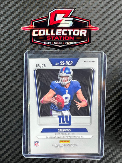 2025 Panini Prizm Black David Carr Sensational Signatures Mojo Prizm /25