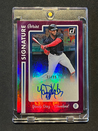 2017 Panini Chronicles Donruss Signature Series Yandy Diaz Purple 2/15 #SS2-YD