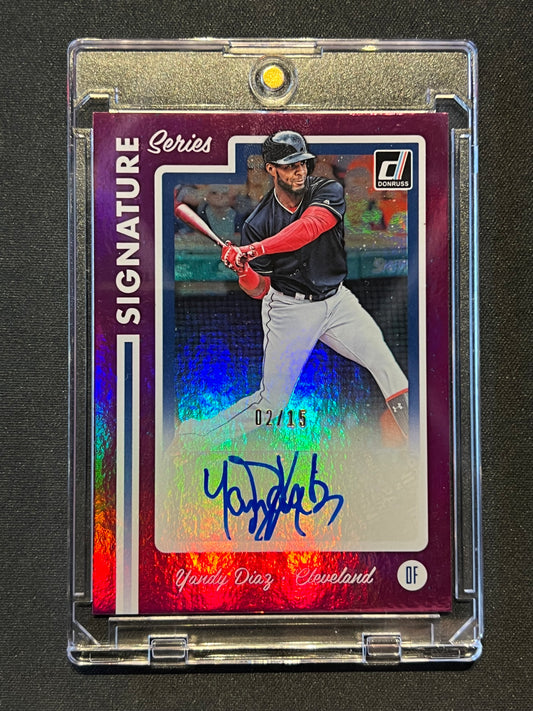 2017 Panini Chronicles Donruss Signature Series Yandy Diaz Purple 2/15 #SS2-YD