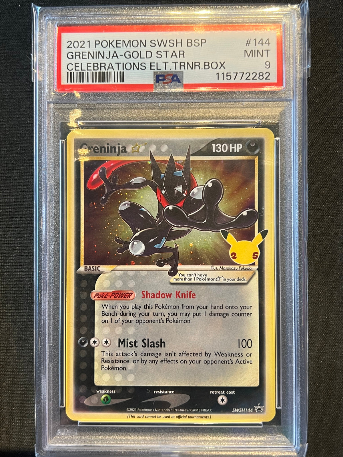 2021 Pokemon Celebrations - Greninja Gold Star Promo SWSH144 PSA 9