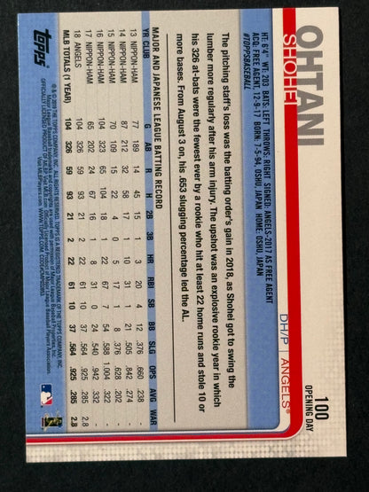 2019 Topps Opening Day - Shohei Ohtani #100