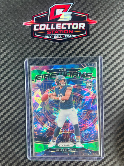 2024 Panini Prizm - Caleb Williams Fireworks Green Cracked Ice Prizm  #25