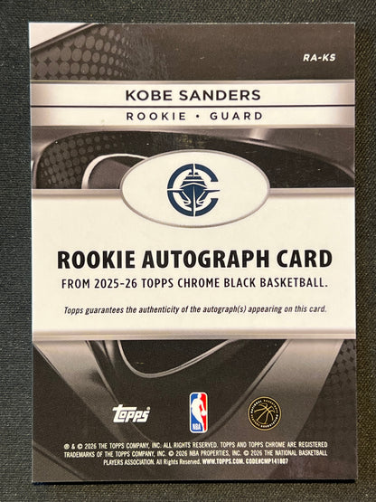 2025-26 Topps Chrome Black - Kobe Sanders AUTO 49/50 Gold RC #RA-KS