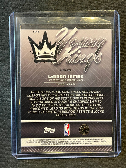 2025-26 Bowman Chrome Basketball LeBron James Young Kings #YK-5 Refractor Cavs