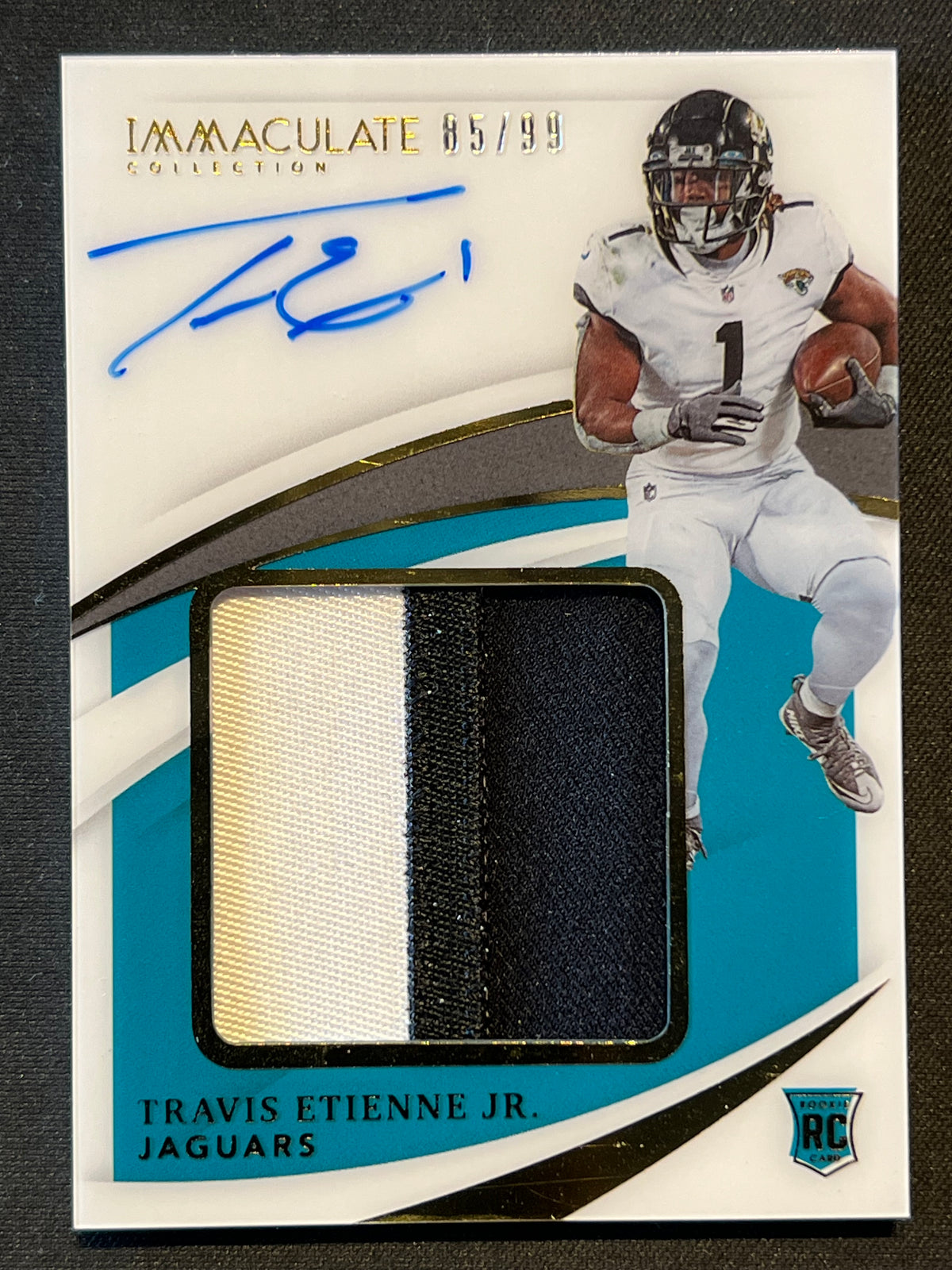 2021 Panini Immaculate Travis Etienne Jr. 85/99 Premium Patch Rookie Autograph RC #PPA-TE