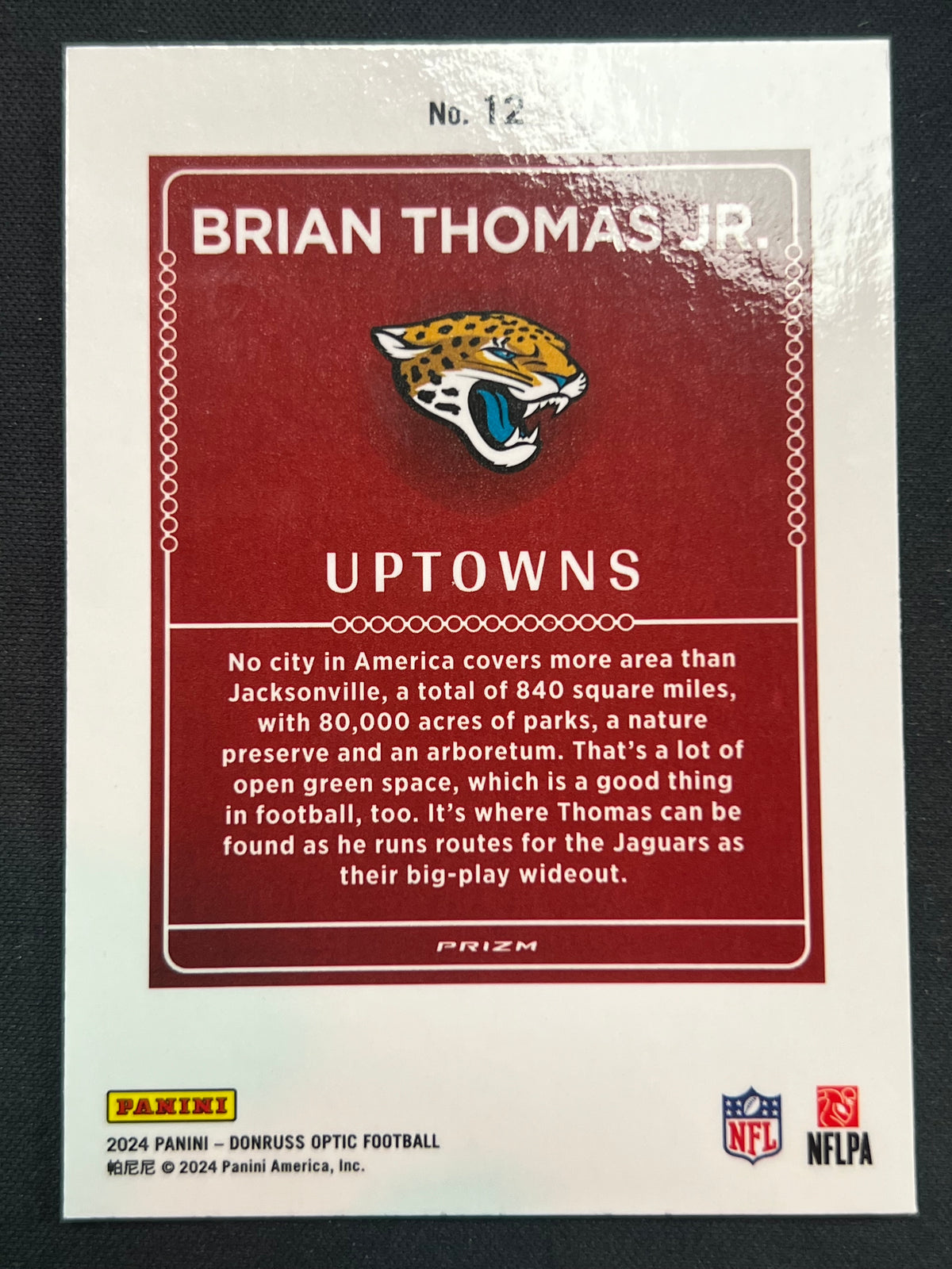 2024 Panini Donruss Optic - Uptowns Brian Thomas Jr. #12 (RC)